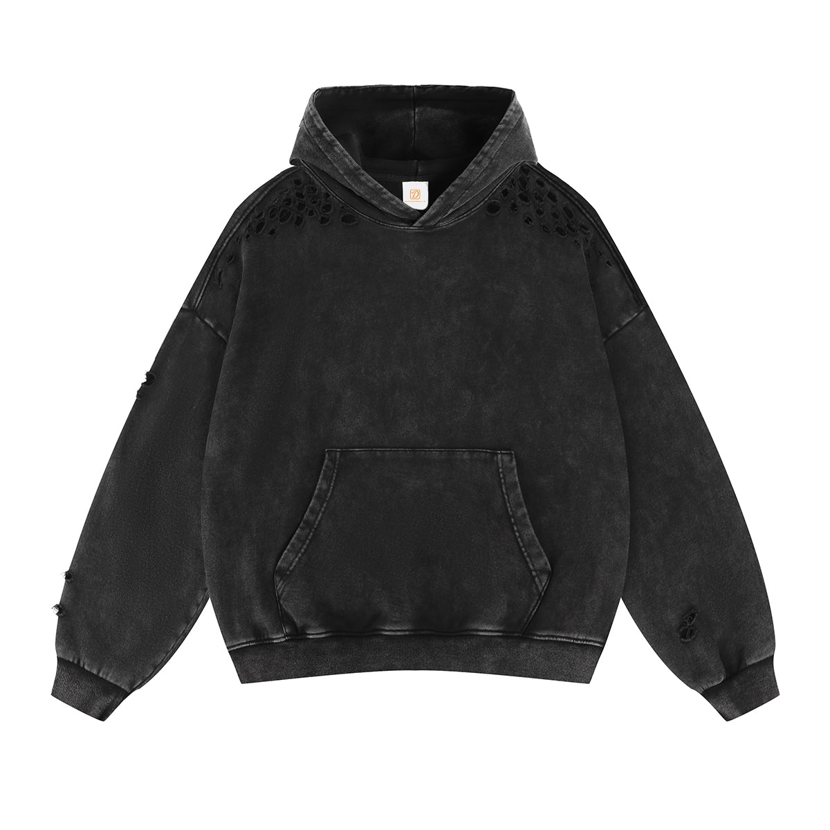 Streetwear Broken Custom Heavyweight 100% Cotton Puff Printing Unisex High Quality Blank French Terry Wholesale Hoodies