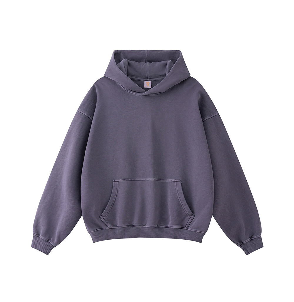 Men 380 Grams Loose Fitting Cotton Casual Brand Clothing Manufacturers Blank Unisex Hoodies Wholesale Worn Out Washed Sweatshirt
