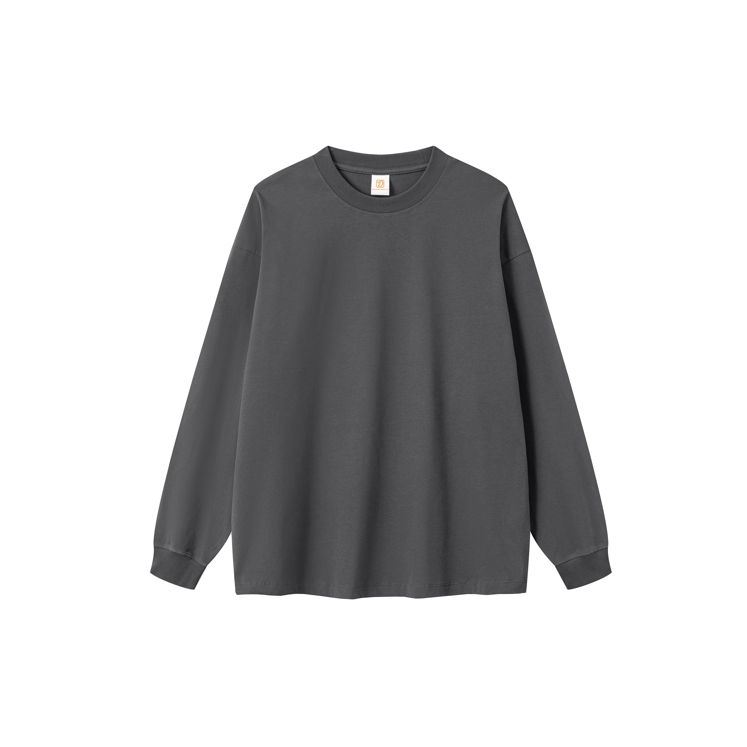 Streetwear T-shirt Loose High Quality Sport Round Neck Custom logo Pure Color Blank New Design Long Sleeve Personalized T-shirt
