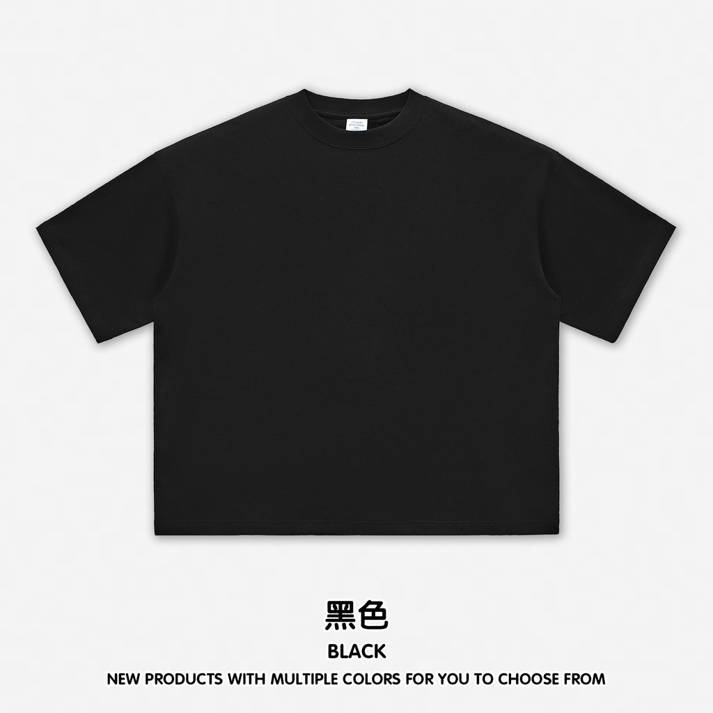 100% Cotton Boxy Loose T-short Unisex Custom logo Streetwear Drop Shoulder Unisex High Quality Round Neck Tshirt for Men Women