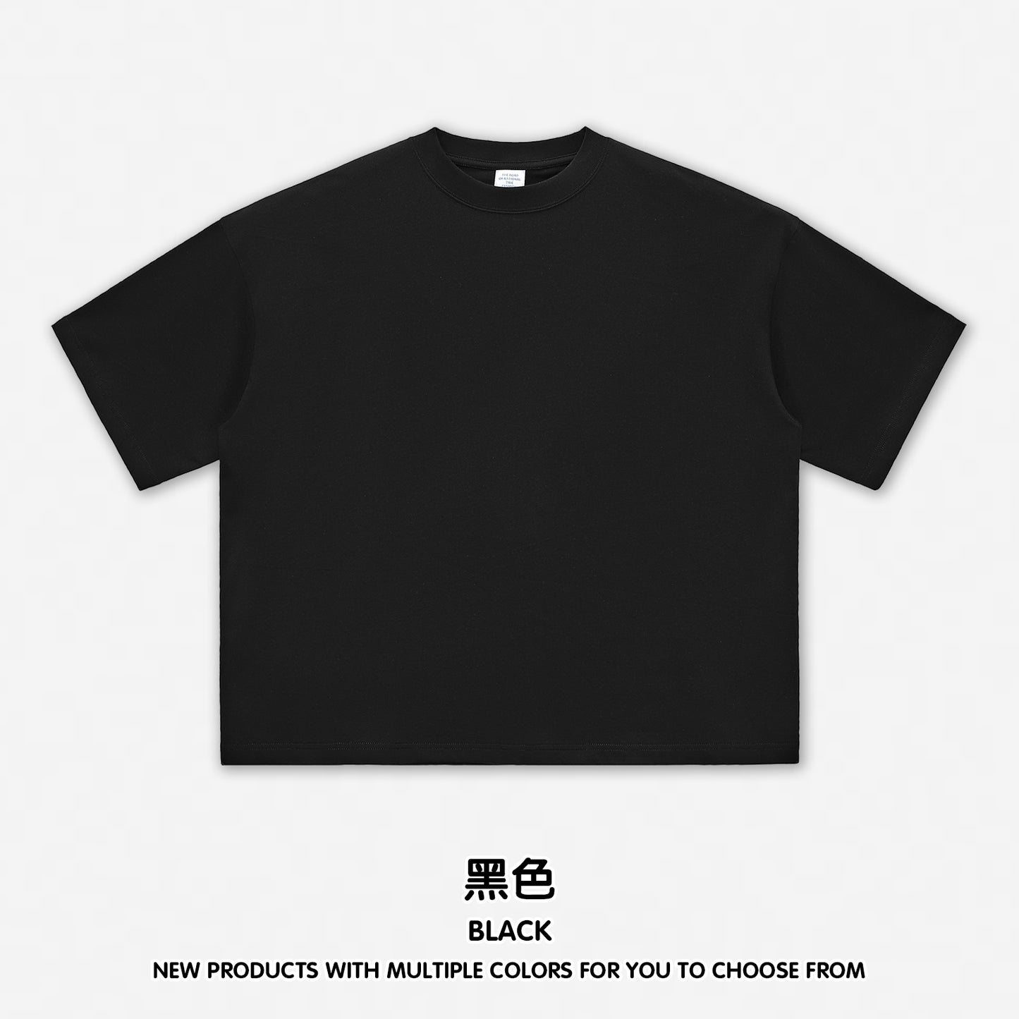 100% Cotton Boxy Loose T-short Unisex Custom logo Streetwear Drop Shoulder Unisex High Quality Round Neck Tshirt for Men Women