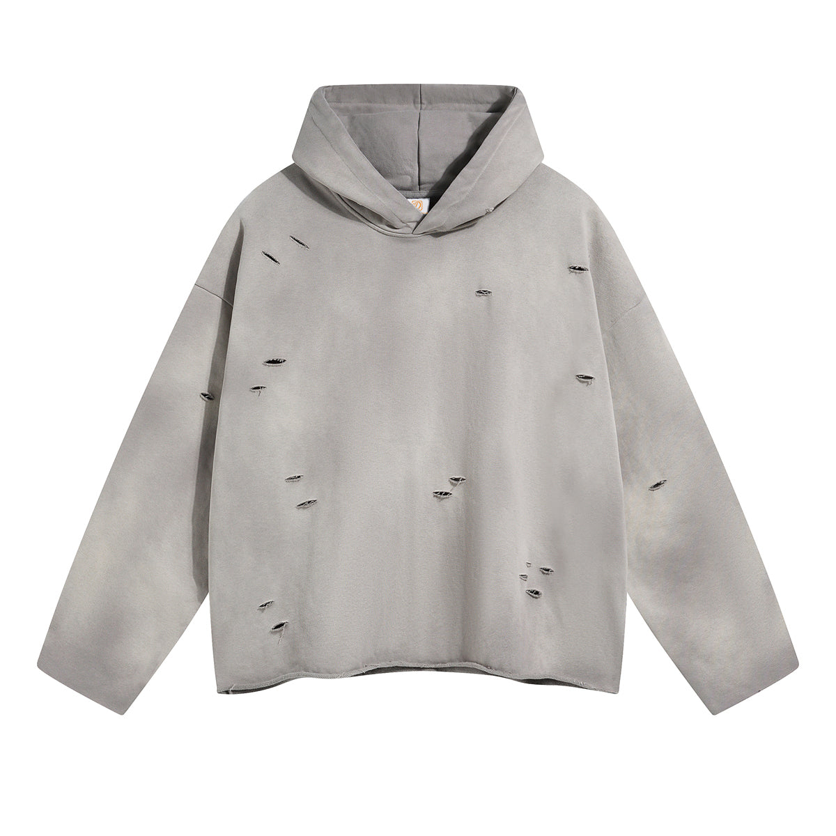 Fashion Plain Hoodie Irregularly Torn Frayed Edges Distressed Washed Hemmed Cut Down Sleeveless Hoodie From a Trendy Brand