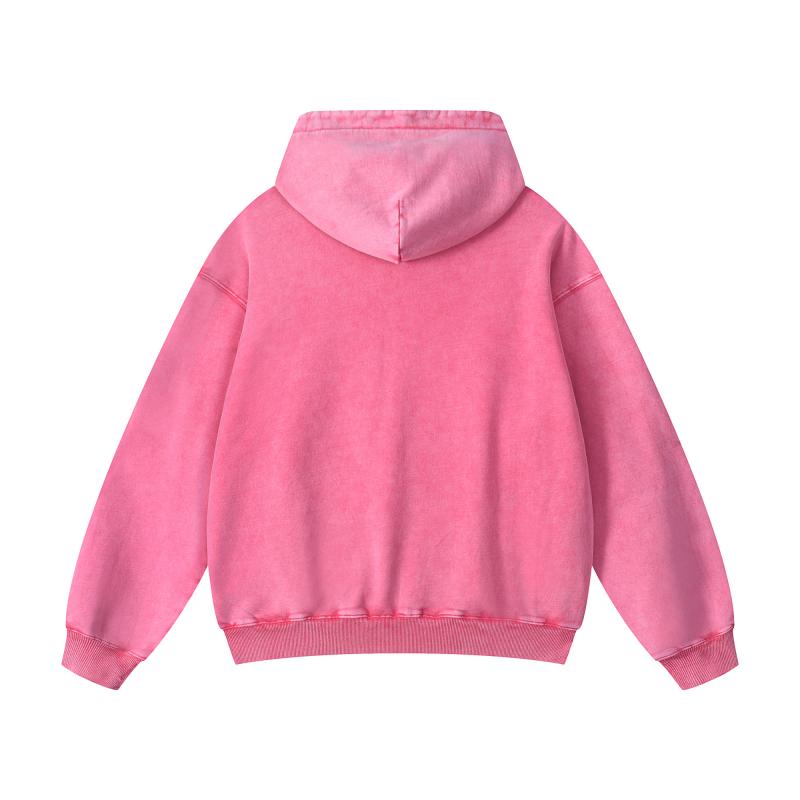 American Style Fashion Hoodies 100% Cotton Pure Cotton Heavyweight Washed Water Washed Snowflake Wax Printed Pullover Shirt