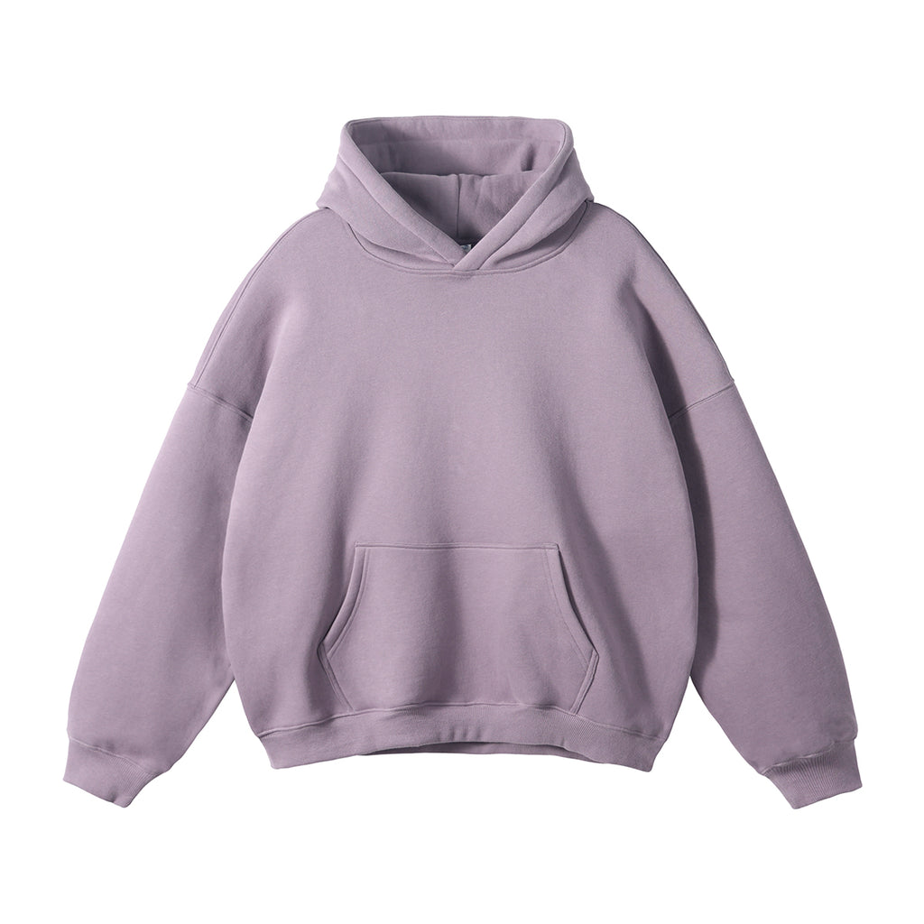 Custom 100% Cotton Fleece Hoodies  High Quality Wireless Drop Shoulder Blank Pullover Distressed Streetwear Heavyweight Hoodie