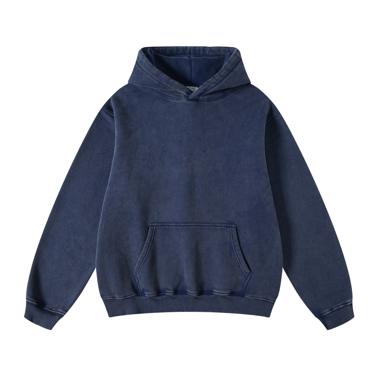 Customized Washable Batik Distressed Fleece Pullover Without a Hood and with a Rope Strap Unisex Hoodies Winter Collection