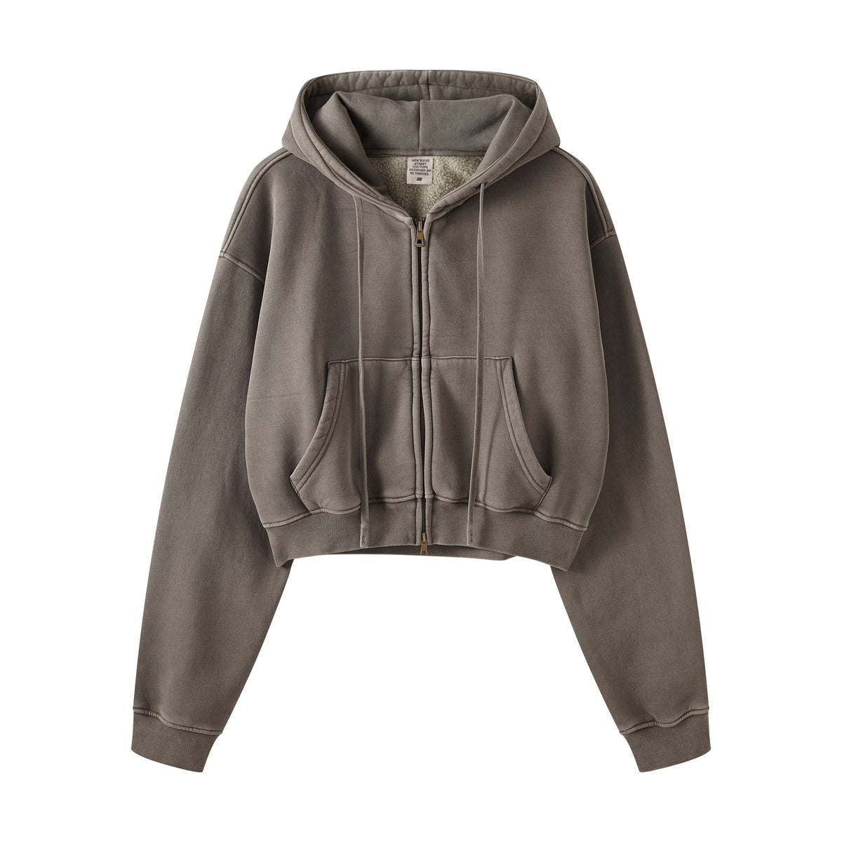 6 Color 360gsm You Can Customize Your Favorite Pattern Water Washed Short Sleeved Low Cut Distressed Zipper Pullover Hoodie