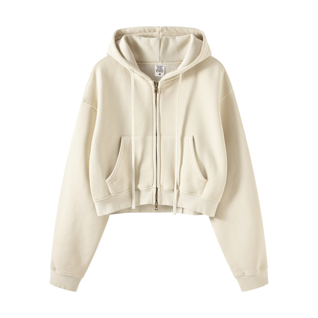 Manufacturer Hoodies Cropped High Quality Heavyweight Pullover Washed Short Sublimation Thick Print Vintage Fashion Hoodies