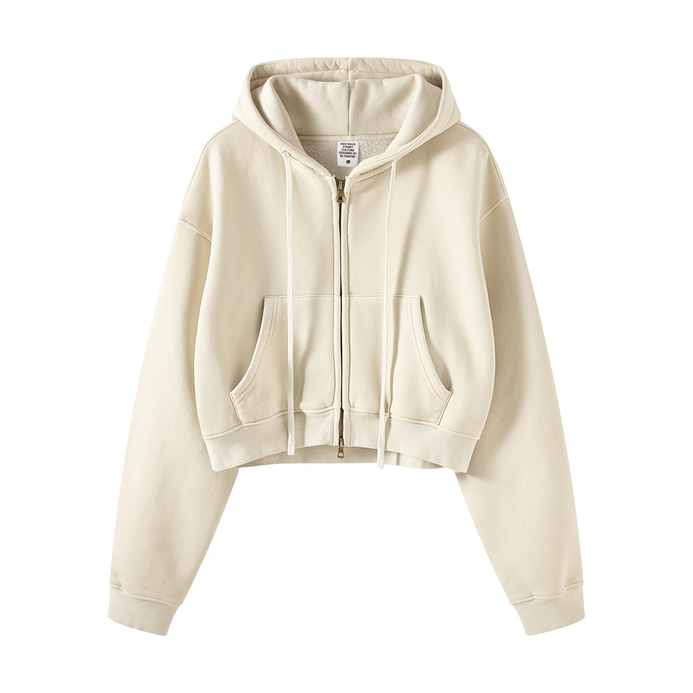 6 Color 360gsm You Can Customize Your Favorite Pattern Water Washed Short Sleeved Low Cut Distressed Zipper Pullover Hoodie