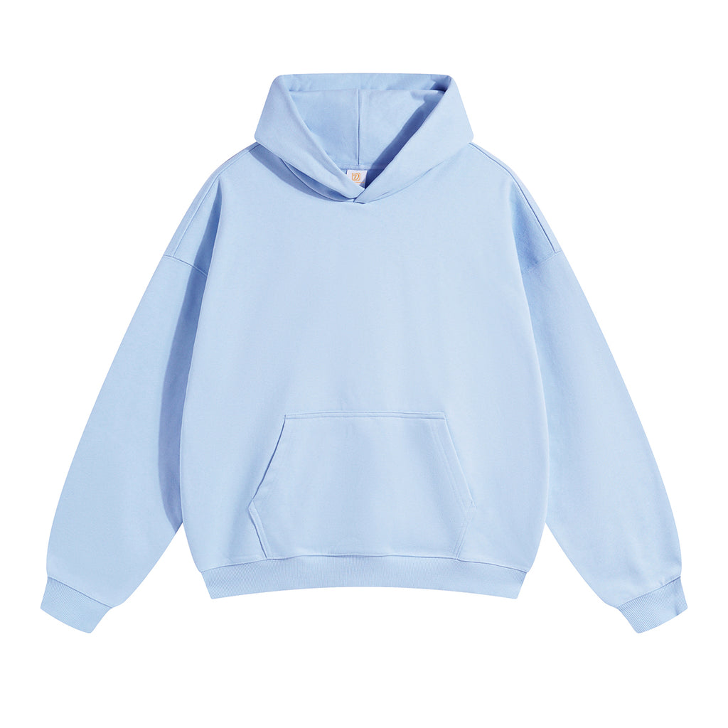 Streetwear Blank Pullover Hoodie Custom Pure Color High Quality Wireless Drop Shoulder Terry Men's Hoodies & Sweatshirts