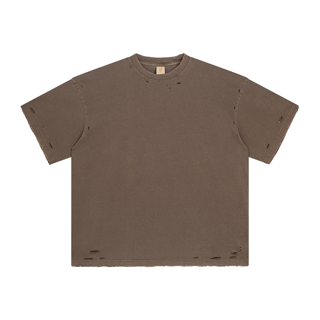 Manufacturer t Shirts Custom Broken Fashionable Style High Quality Streetwear Puff Printing Heavy Cotton Heavyweight T-shirt