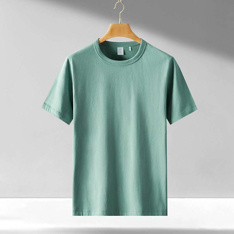 Heavyweight Short Sleeved t Shirt Pure Cotton Round Neck Thick and Soft Suitable for Both Men and Women As Base Layer Shirt