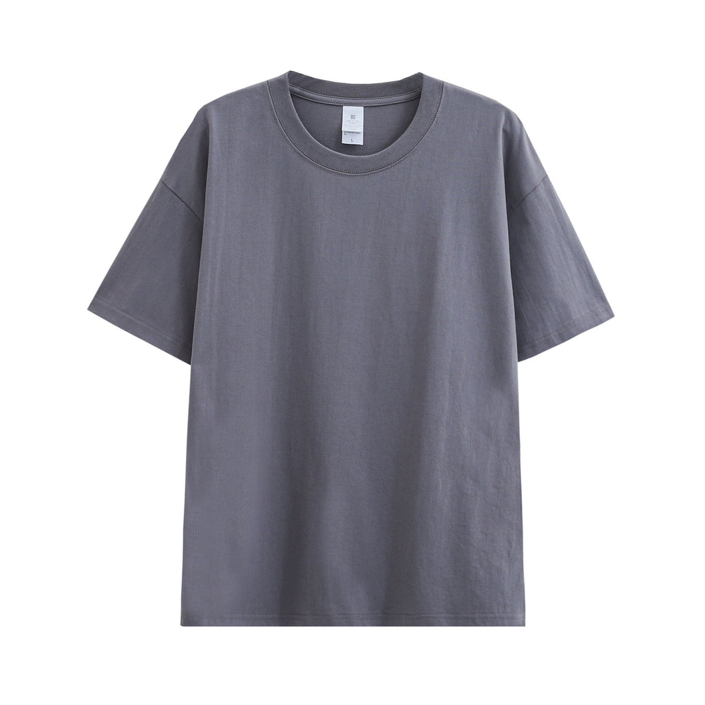 230G t Shirt 100% Cotton Oversize Custom Basic Pure Color High Quality Round Neck Drop Shoulder Wholesale High Quality Tshirt
