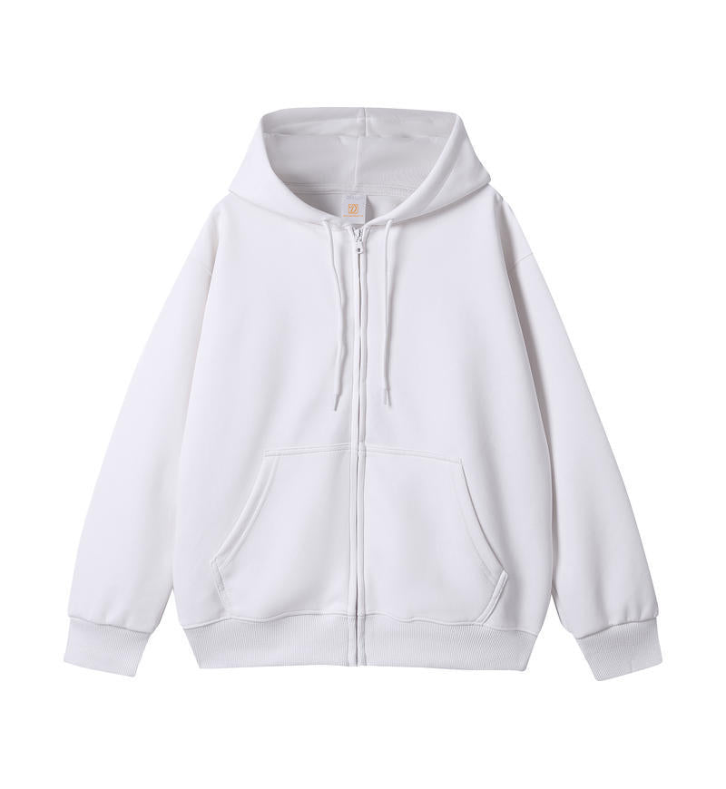 350g Heavyweight Hoodie Custom Blank Full Zip Heavy Cotton High Quality Streetwear Black Fashion Oversized Puff Printing Hoodie