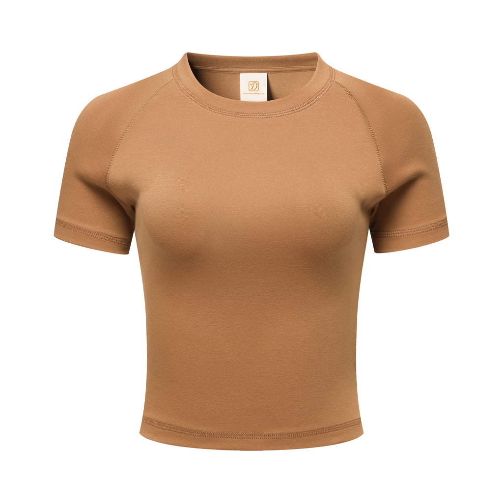 Custom logo Crop Top High Quality Blank Streetwear Short Sleeve Screen Print Heavy Weight Pure Color Fashion Ladies Tshirts