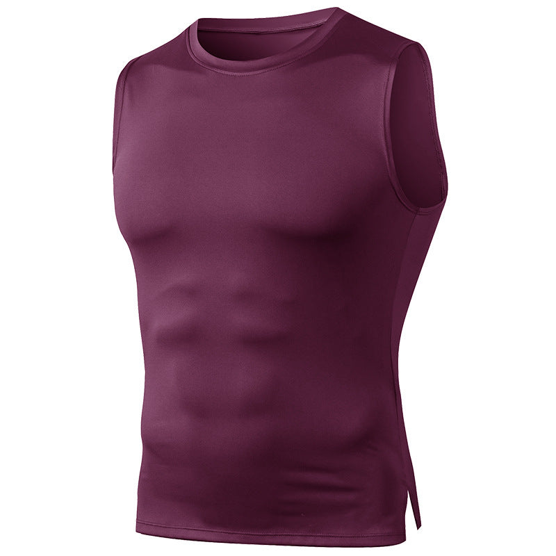 Men's Fitness tank Top Tight Fitting Training Round Neck Pullover High-elasticity Quick Drying Sports Running Sports Jacket