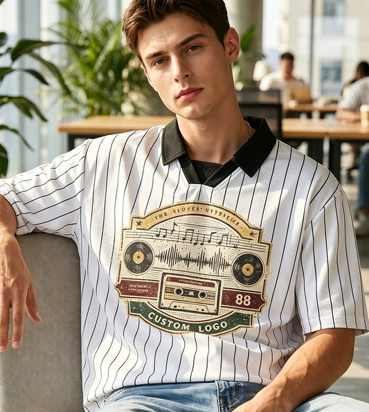 Oem Brand Sport Color Block Collar Striped POLO Shirt with Lapel Short Sleeved t Shirt for Men Boxy and square Shaped T Shirt
