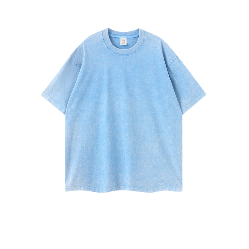 100% Cotton Wax Printing T-shirt Custom Vintage Streetwear Casual Blank Round Neck High Quality Design Personalized T-shirt