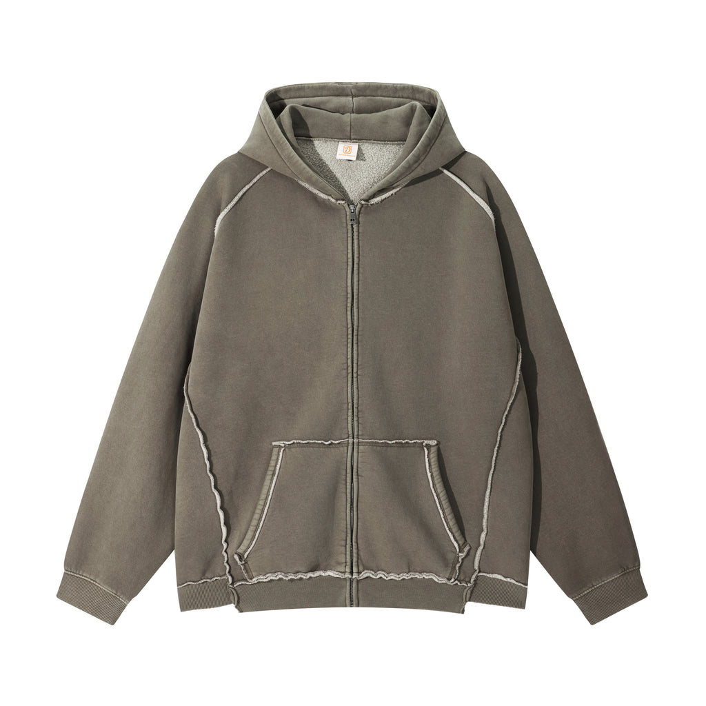 Heavyweight Cutom Hoodies logo Streetwear Washed Oversized Fleece Drop Shoulder Puff Print Fashion Men's Hoodies & Sweatshirts