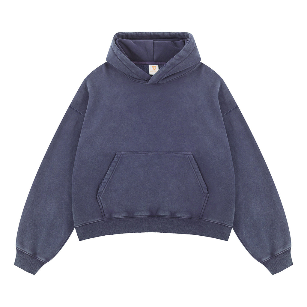 Boxy Fashionable Style Fleece Custom Fleece Streetwear Distressed Embroidery Unisex High Quality Screen Printed Hoodie