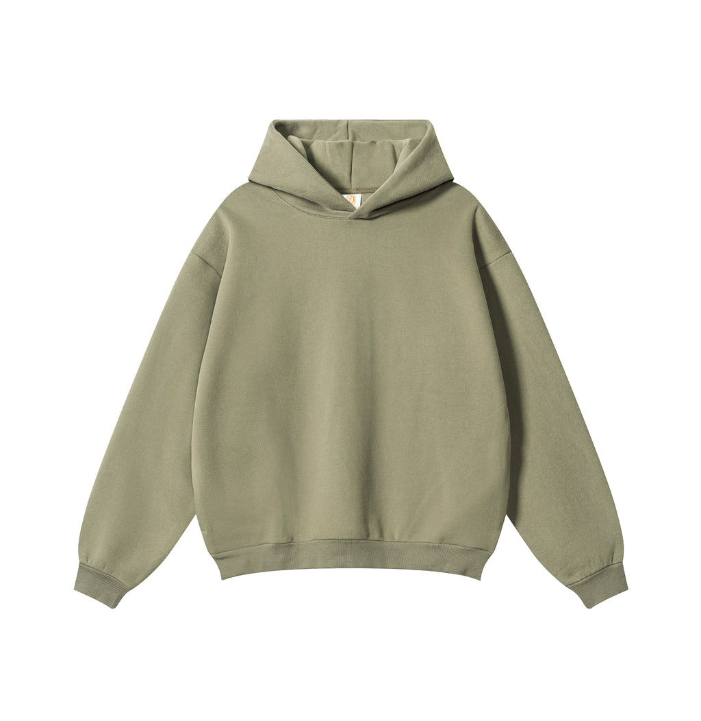 Custom Blank Pullover Pure Color Drop Shoulder Fleece Zip High Quality Polyester and Cotton Wholesale Hoodies