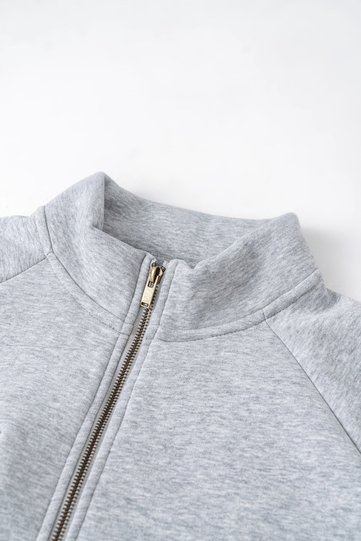 Manufacturer Hoodies High Quality Wholesale Fleece Stand Collar Blank Full Zip Hoodie Custom logo Hoodie
