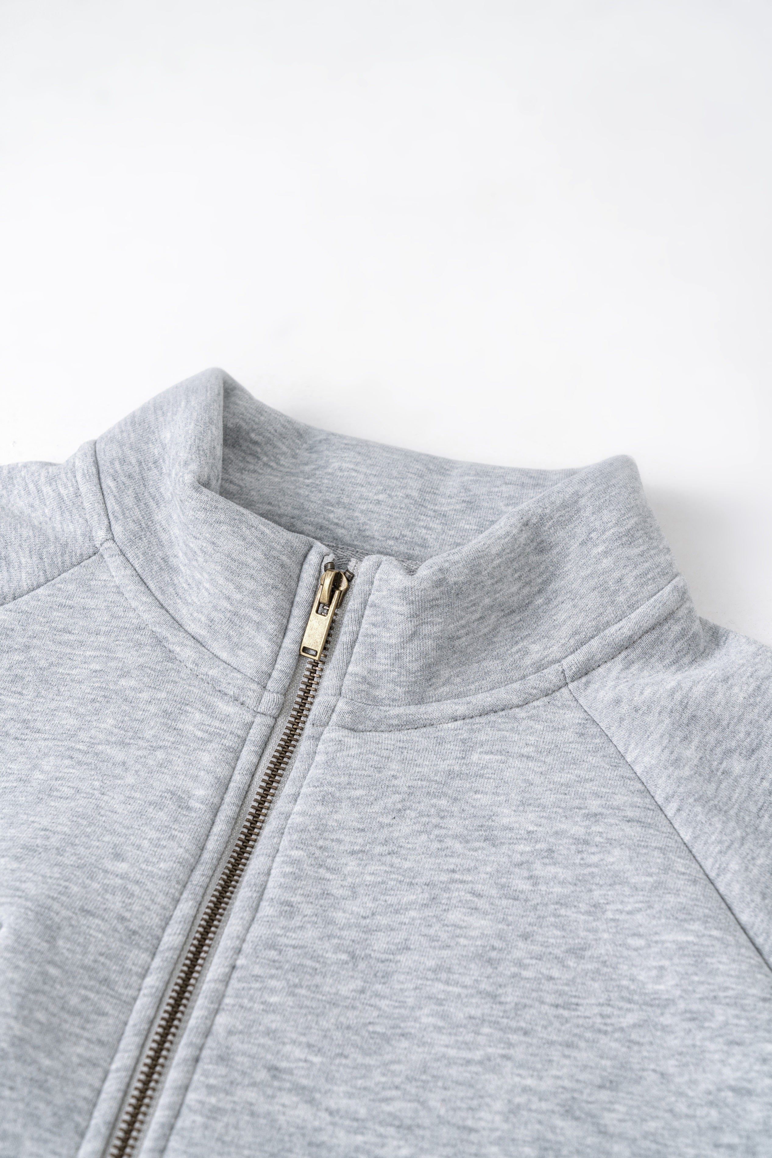 Manufacturer Hoodies High Quality Wholesale Fleece Stand Collar Blank Full Zip Hoodie Custom logo Hoodie