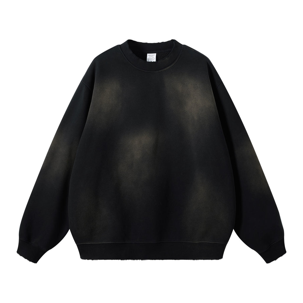 Vintage Custom Fleece Acid Wash High Quality Round Neck Blank Pullover Streetwear Heavyweight Screen Printed Hoodies Wholesale