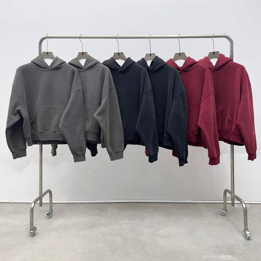 Wholesale Fashion Boxy Vintage Pullover High Quality Puff Printing Hoodies Custom Logo