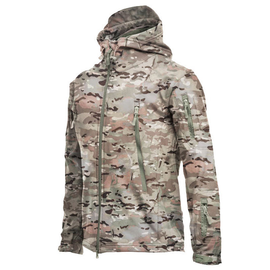 8 Color Sharkskin Soft Shell Hiking Jacket with Camouflage Waterproof and Windproof Warm and Cozy for Mountain Climbing Jacket
