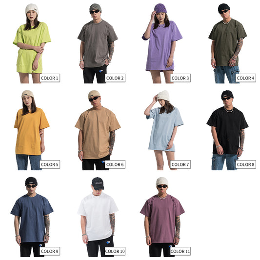 S-6XL Plus Size Custom T-shirts logo 100% Cotton Drop Shoulder Round Neck High Quality Streetwear Short Sleeve T-shirt for Men