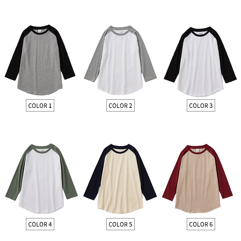 Wholesale Sublimation 100% Cotton Collared Striped Three-quarter Sleeves Round Neck Heavyweight Personalized Screen Print TShirt