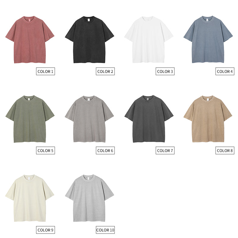 Vintage Short Sleeve 100% Cotton Heavyweight Custom Acid Wash Streetwear Blanks Loose Hip-hop Screen Print Fashion TShirt Design