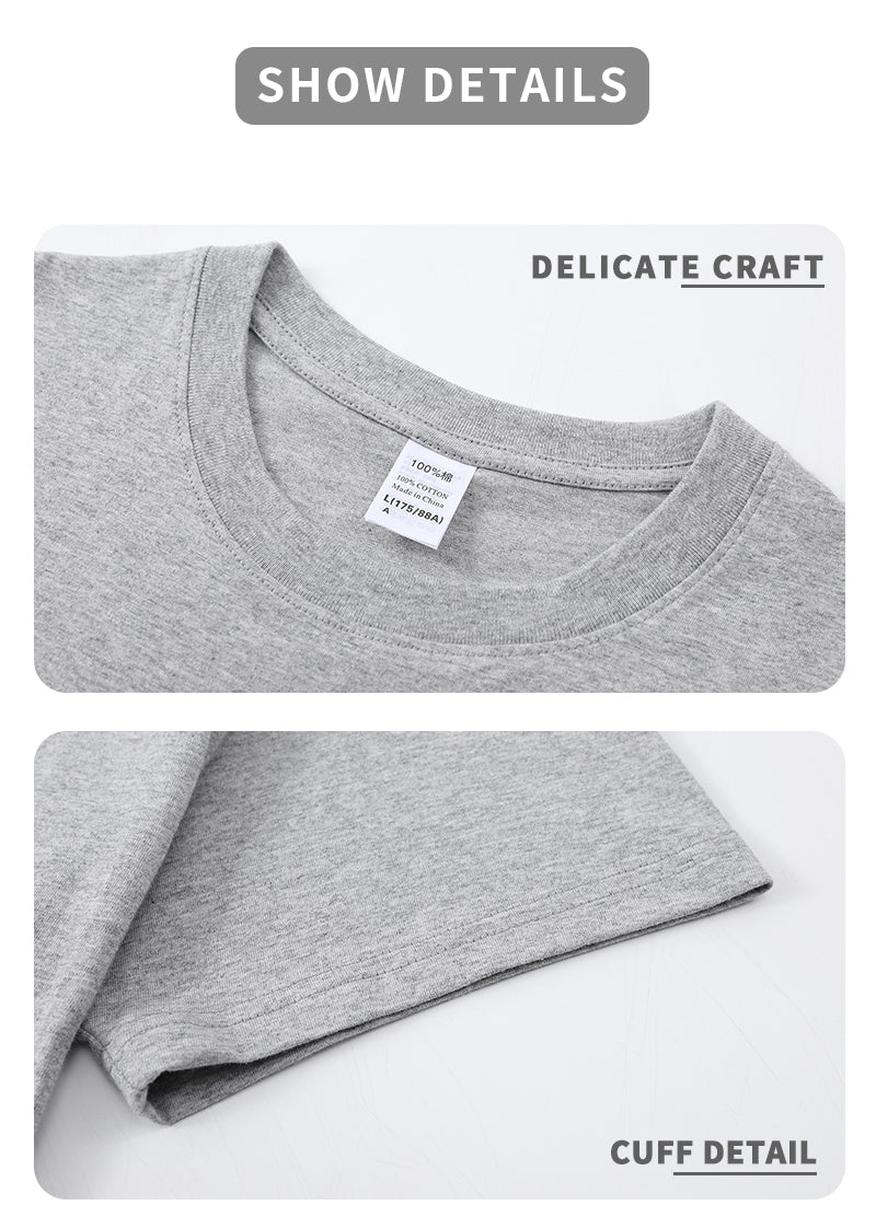 100% Cotton Regular Fit Sublimation Pure Color High Quality Heavyweight Dtf Transfers Screen Print t Shirt with Side Seams