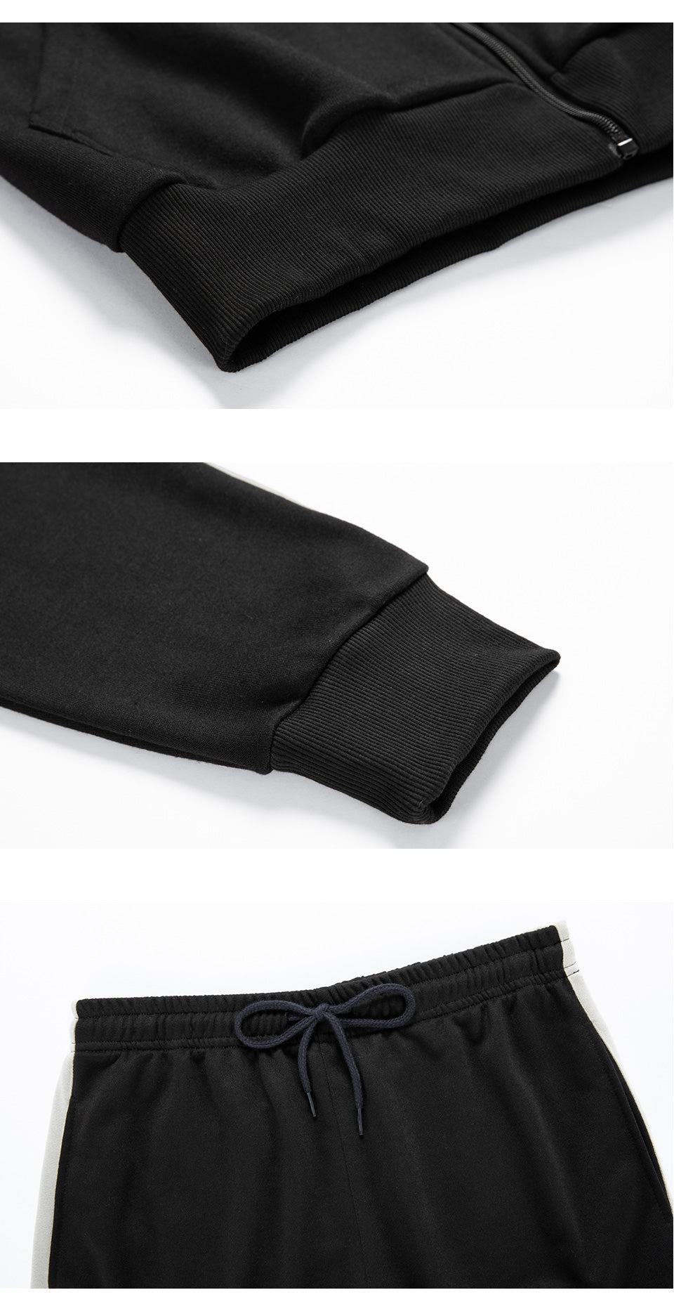 Sweatpants and Hoodie Set High Quality Polyester Custom Zip up Color Clashing Screen Printed Hoodies Men Streetwear
