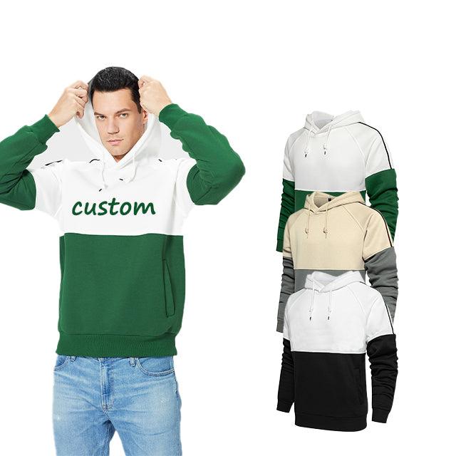 Wholesale Custom logo Blank Pullover Distressed Embroidery Sublimation Drop Shoulder Color-blocked Streetwear Men's Hoodies