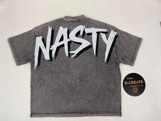acid wash t shirt with big print