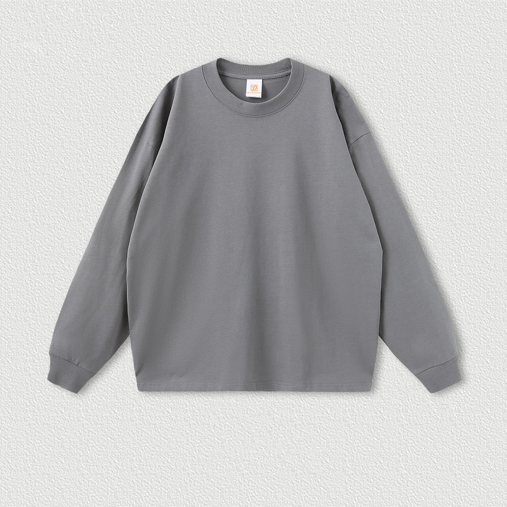 Heavyweight Tshirts Boxy Streetwear Loose High Quality Cotton Long Sleeve Custom Puff Printing Wholesale Men's T-shirts
