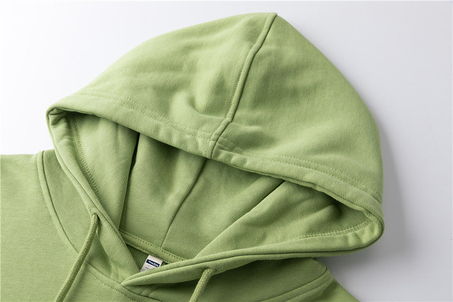 Wholesale Plus Size 100% Cotton Drop Shoulder Puff Printing Unisex High Quality Distressed Embroidery Heavyweight Hoodie