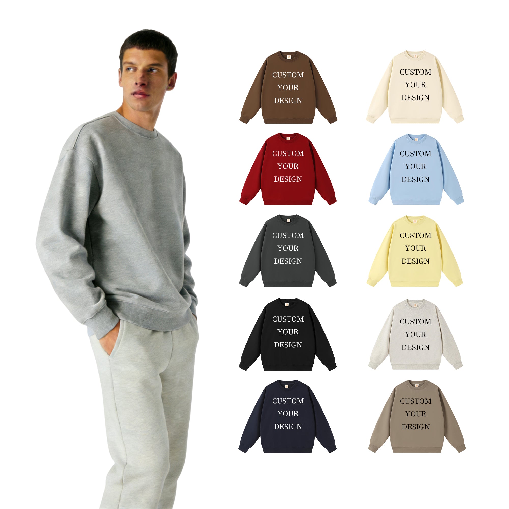 450G Heavyweight Blank Pullover Custom French Terry Drop Shoulder High Quality Cheap Polyester and Cotton Wholesale Hoodies