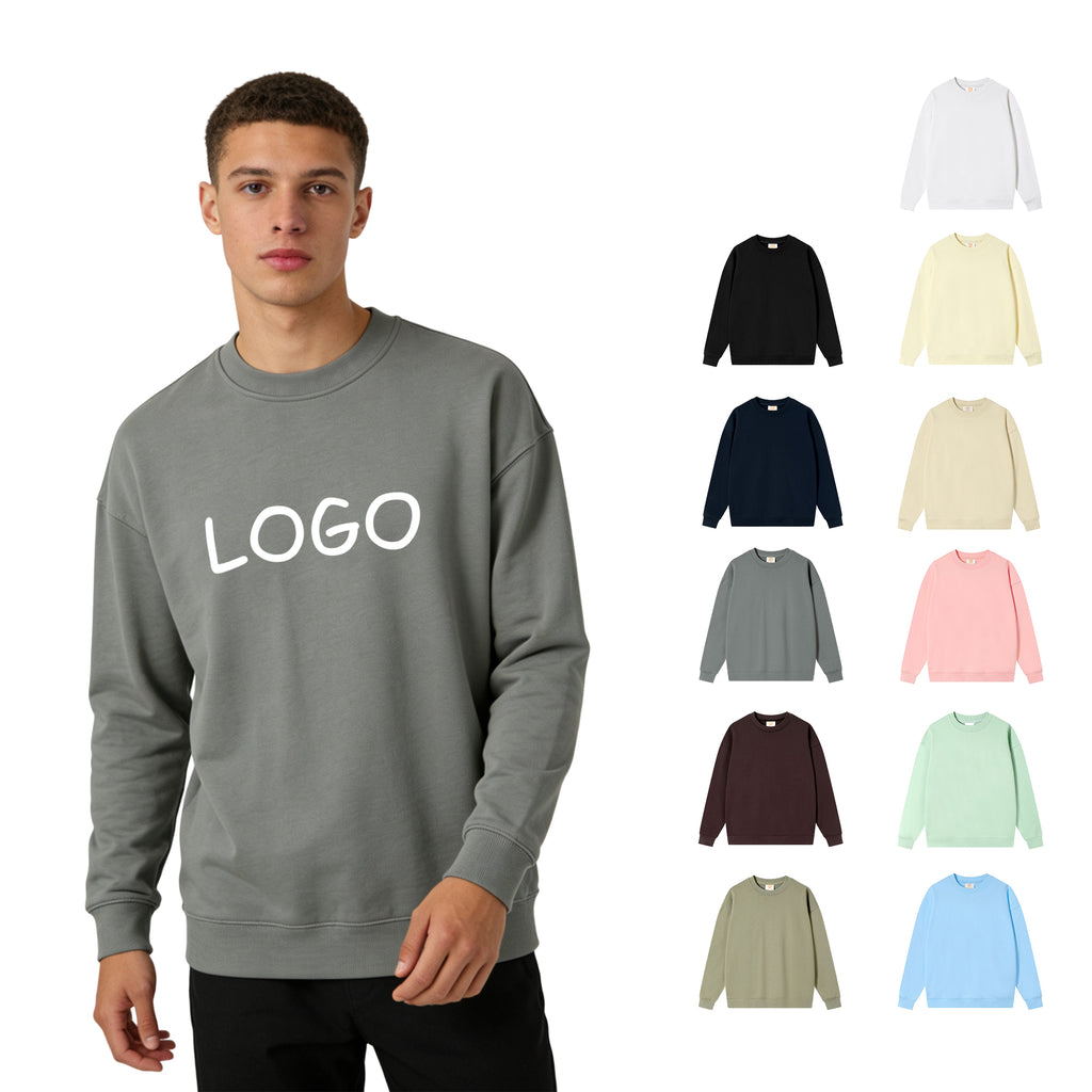 Custom Hoodies Loose Drop Shoulder French Terry Round Neck High Quality Blank Pullover Oversized Fashion Hoodies & Sweatshirts