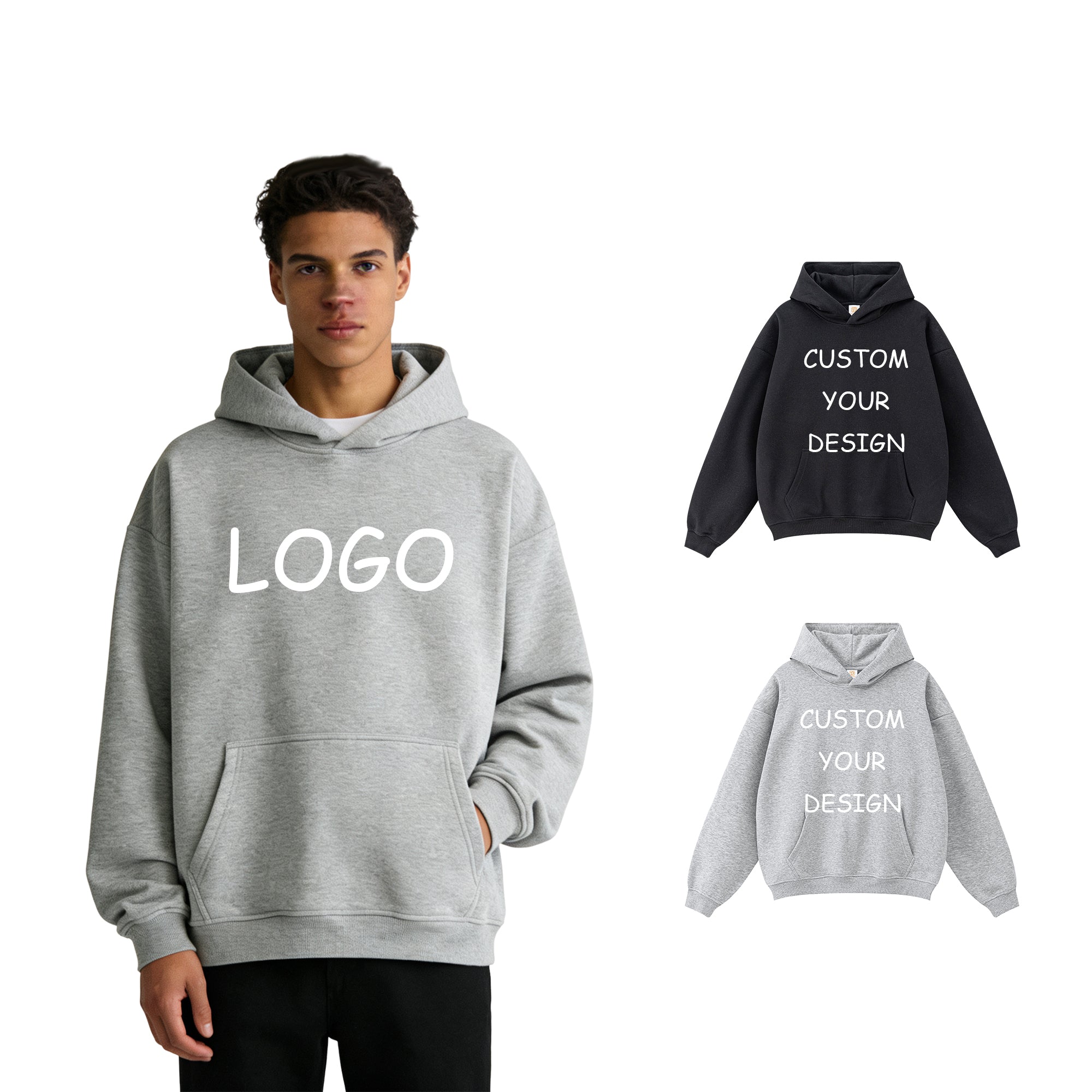 Custom Pullover Hoodie 420G Heavyweight Fleece Oversized High Quality Sublimation Puff Print Winter Men's Hoodies & Sweatshirts