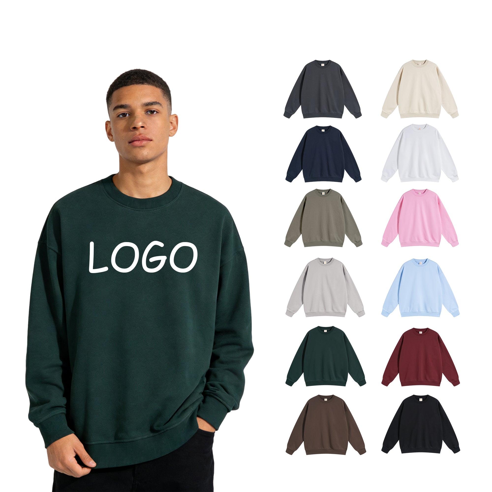 Wholesale Drop Shoulder Oversized Custom Puff Printing High Quality Streetwear Blank Pullover Terry Winter Hoodies Men