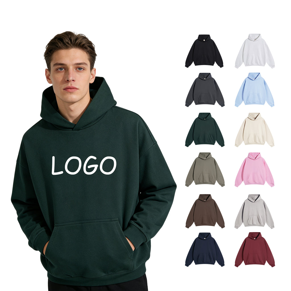 Heavyweight Sublimation French Terry Polyester and Cotton Streetwear High Quality Blank Pullover Oversized Hoodies