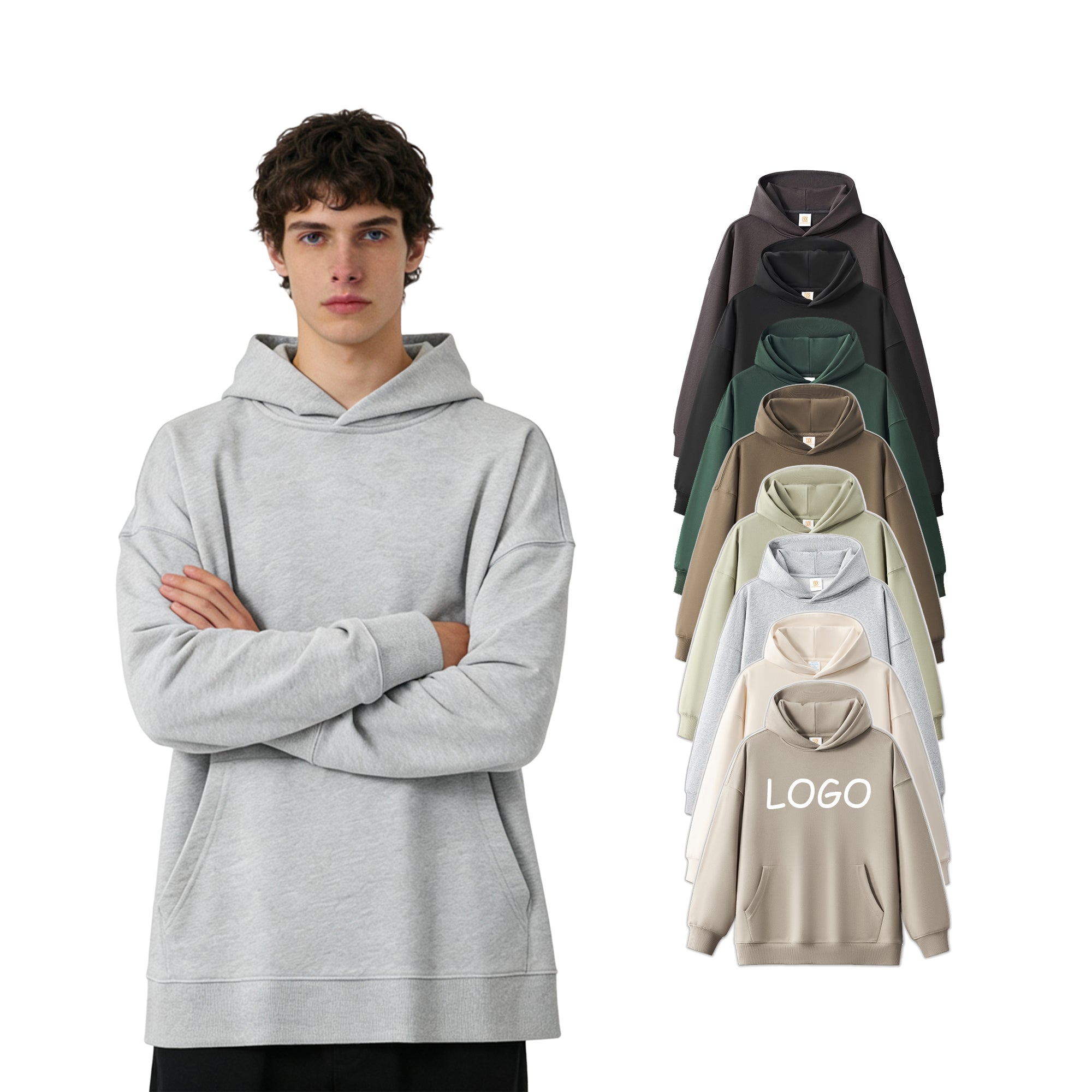 400G Heavyweight Oversized Blank Pullover Custom French Terry Streetwear Fashion Mens Hoodies and Sweatshirts