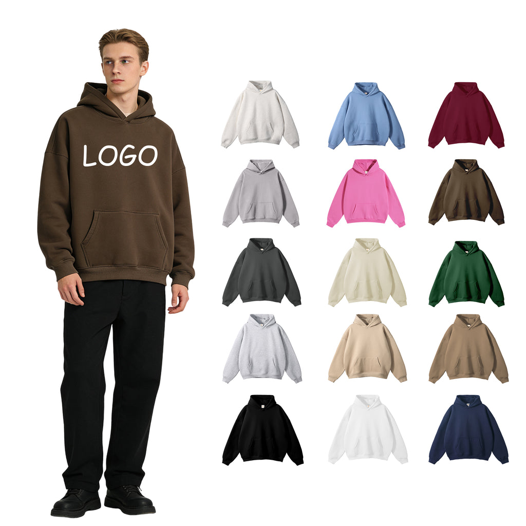 100% Cotton Wireless Drop Shoulder Streetwear Heavyweight Pullover Sublimation Blank Hoodies High Quality