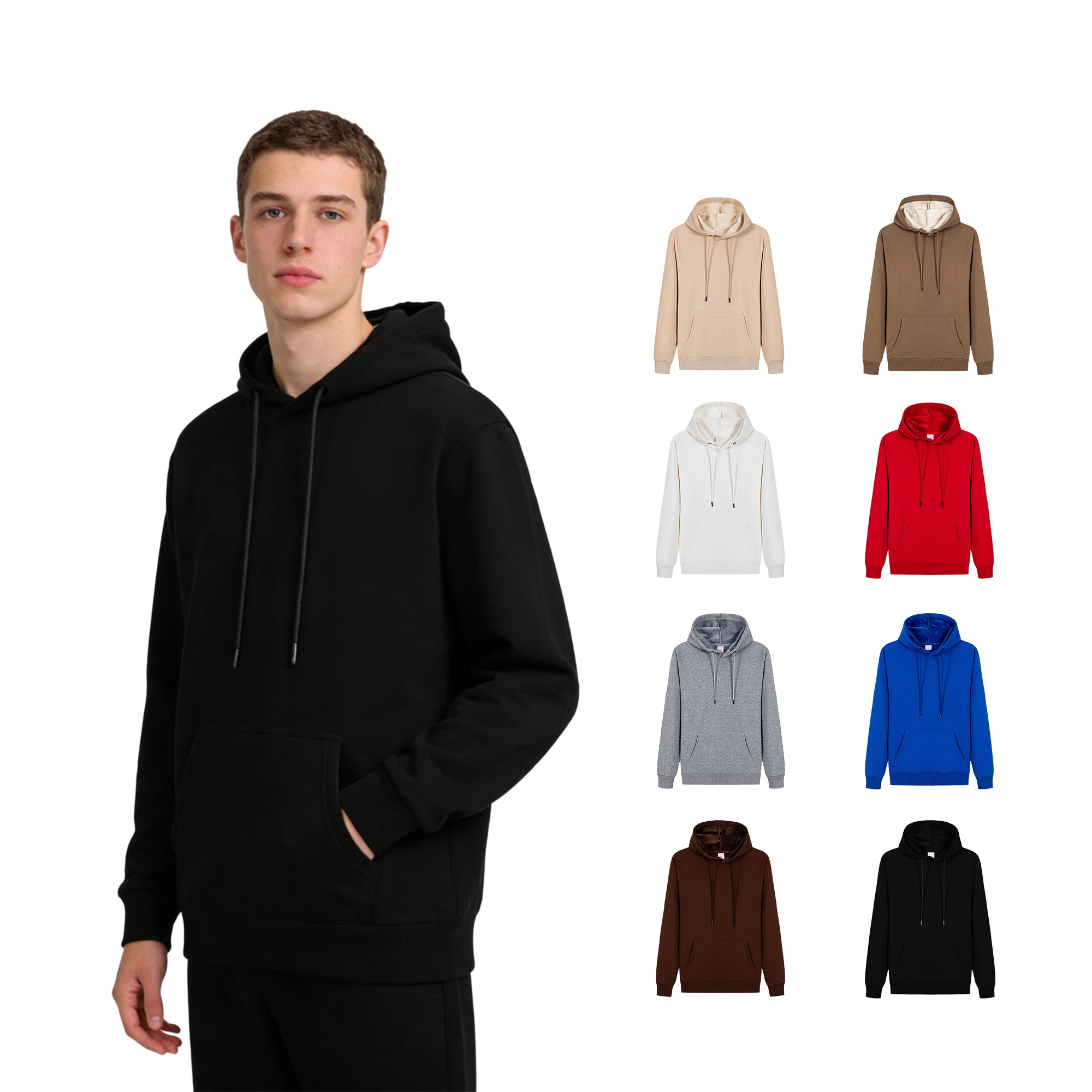 Manufacturer Hoodies Blank Custom Fleece High Quality Pure Color Screen Printed Drop Shoulder Oversized Hoodies