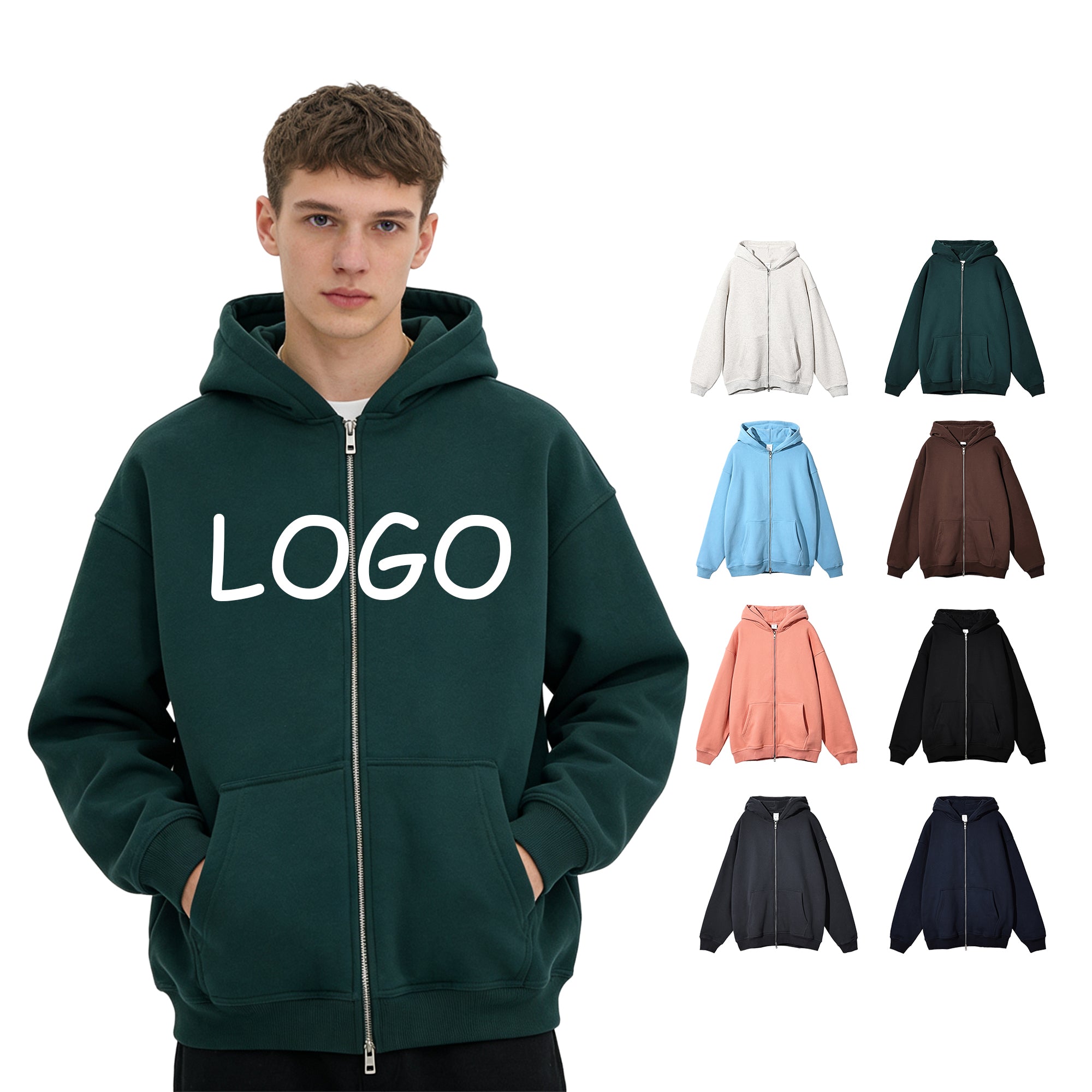 Wholesale Wireless Fleece Oversized Custom Heavyweight Blank Pullover Distressed Embroidery Streetwear Hoodies Unisex High Quality