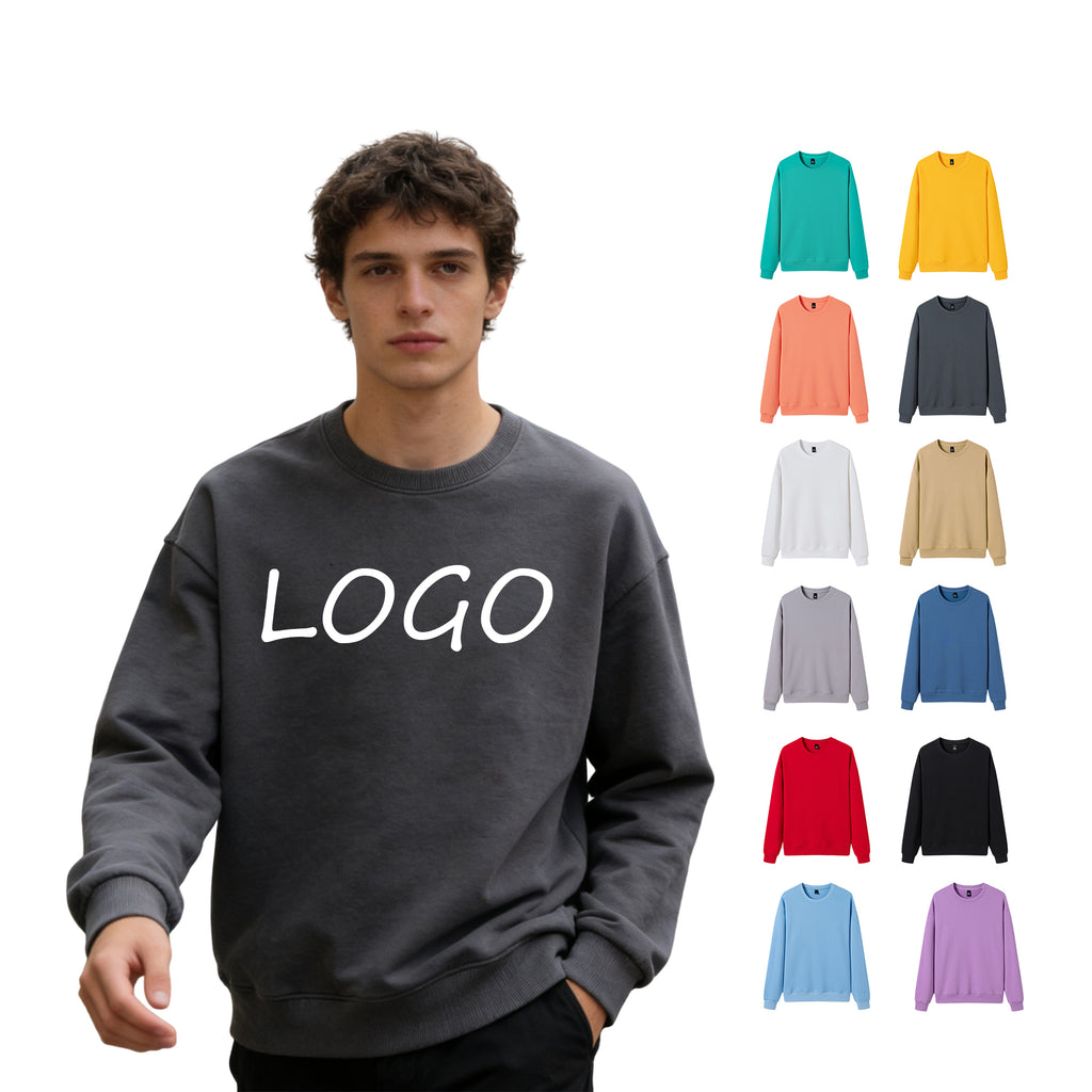 Wholesale Sublimation Drop Shoulder Streetwear High Quality Round Neck Blank Pullover Heavyweight Puff Printing Hoodies Men