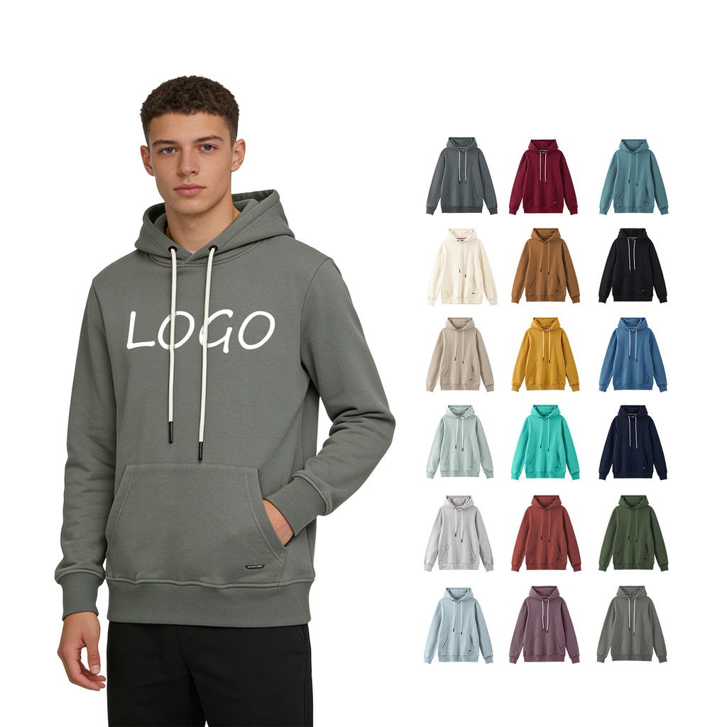 Custom Oversized Heavyweight Unisex High Quality Heavy Cotton Drop Shoulder Blank Pullover Screen Printed Fashion Hoodie