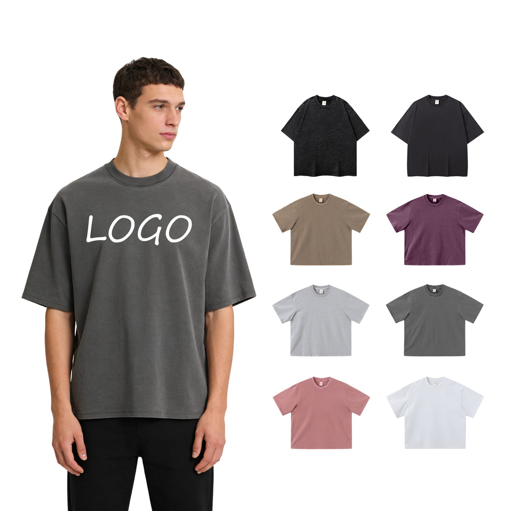 Boxy Vintage Short Style Washed Custom Streetwear Heavy Cotton Drop Shoulder Short Sleeve t Shirts High Quality